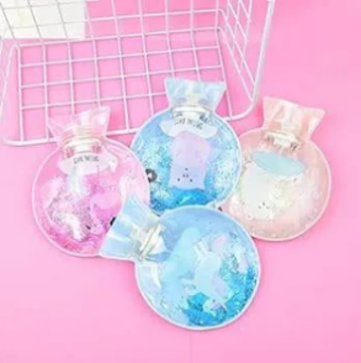 Picture of Cute Cartoon Warm Water Bottle Mini Hot Water Bottles Portable Hand Warmer Feet Girls Pocket Hot Water Bags Transparent Plush