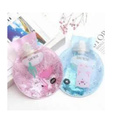 Picture of Cute Cartoon Warm Water Bottle Mini Hot Water Bottles Portable Hand Warmer Feet Girls Pocket Hot Water Bags Transparent Plush