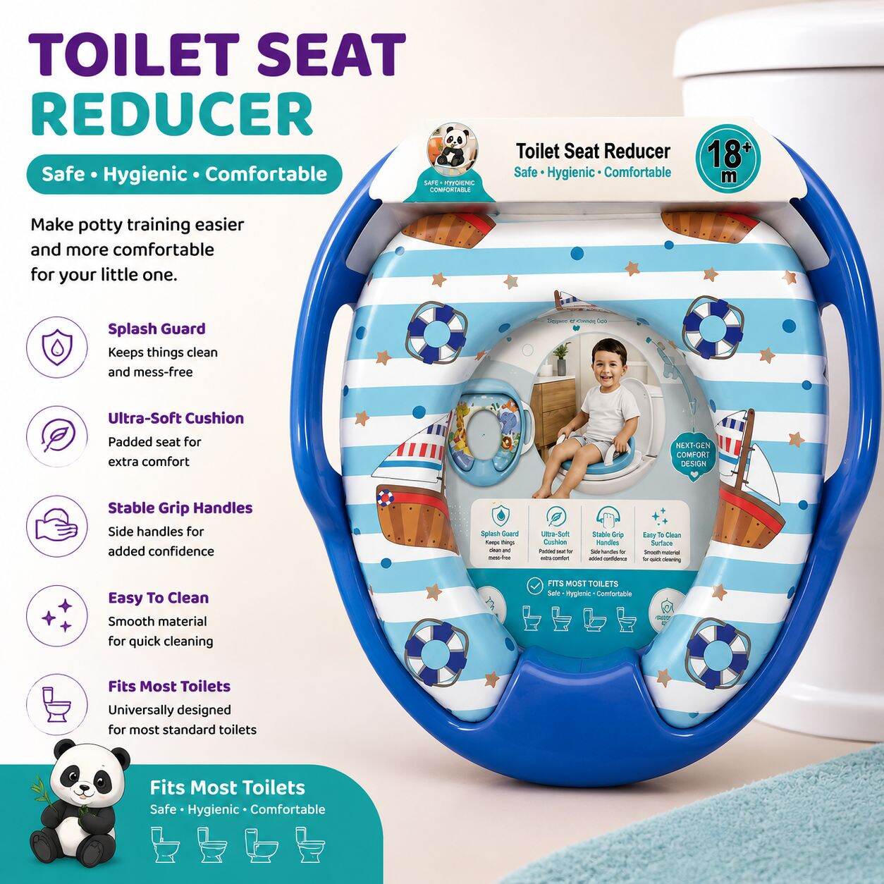 Picture of Children’s Commode Support Toilet Seat | Designed for Ages 18+ Months - Safe and Comfortable Potty Training Aid