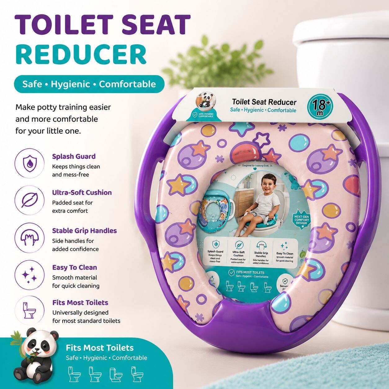 Picture of Children’s Commode Support Toilet Seat | Designed for Ages 18+ Months - Safe and Comfortable Potty Training Aid