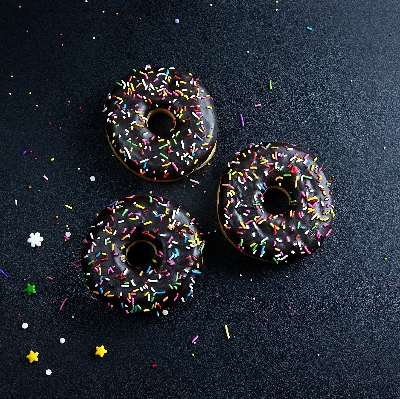 Picture of Donut Black chocolate & Color Rice