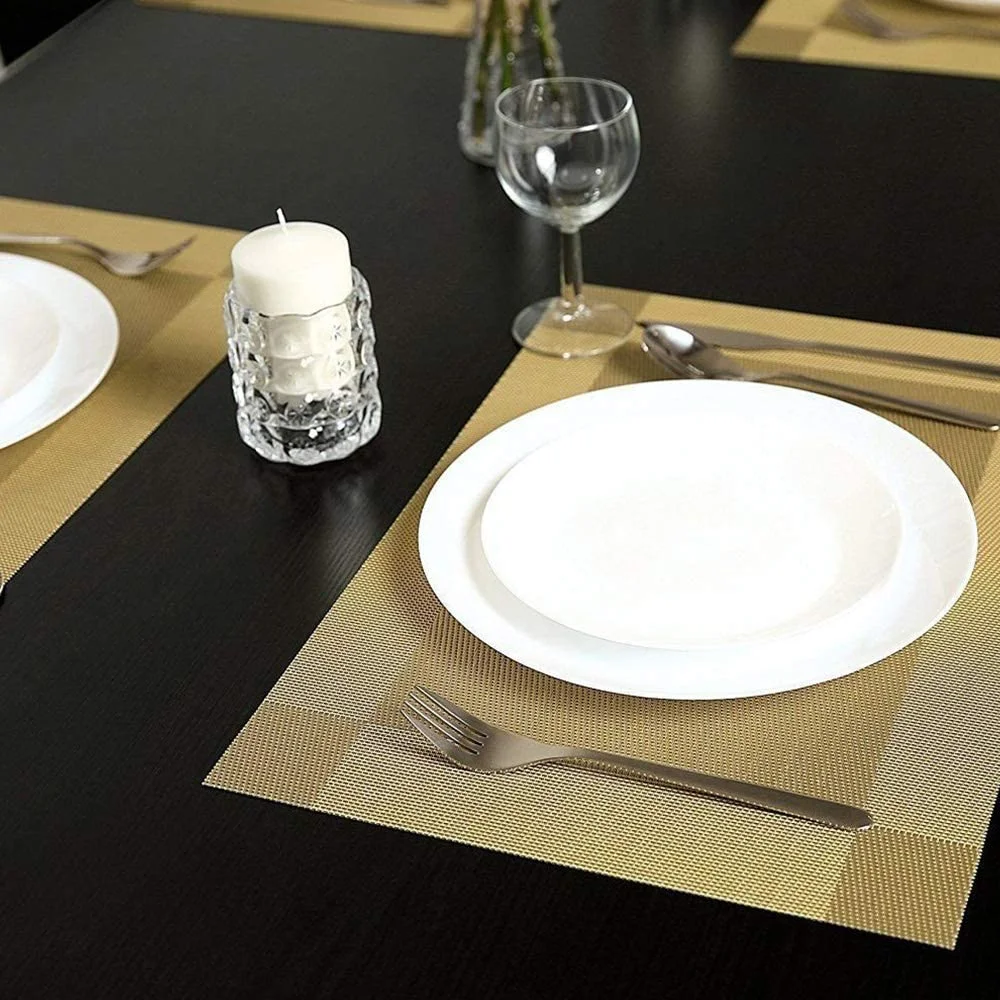 Picture of Dinning Table Mat - 7 Pcs Table Mats Set - Pvc Materials (6 Pcs Mat & 1 Pc Runner)-Coffee