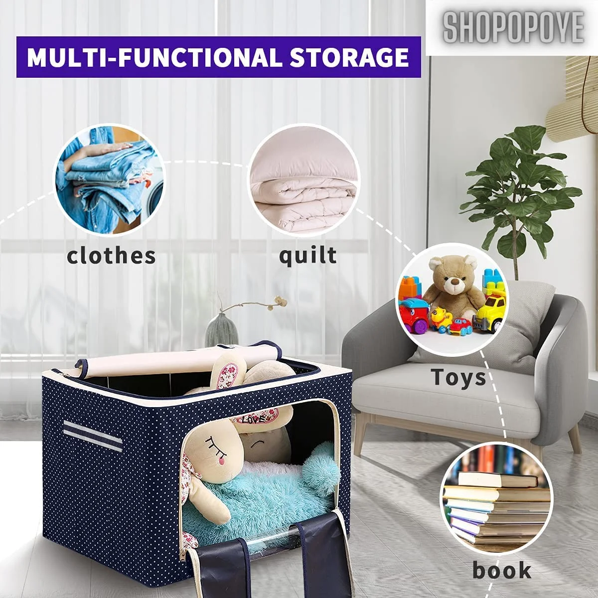 Picture of Foldable Clothes Storage Box-Ash