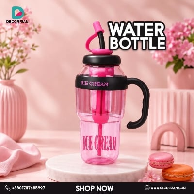 Picture of 1300ml Fruit Infuser Detox Ice Cream Theme Sipper Bottle, BPA-Free Stylish Water Bottle, Fruit Detox Bottle -Peach
