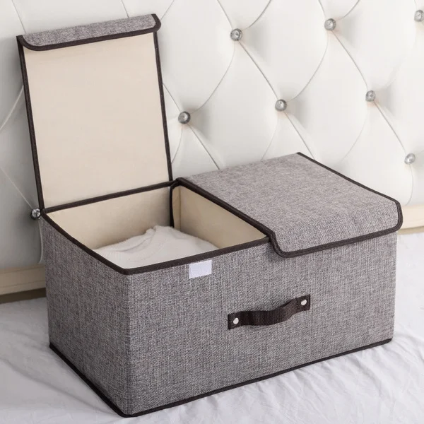 Picture of Cloth Storage Box  With Cover / Cloth Organizer-Green