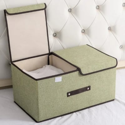 Picture of Cloth Storage Box  With Cover / Cloth Organizer-Sky