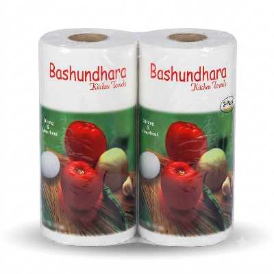 Picture of Bashundhara Kitchen Towels Twin Pack White (2 Roll)