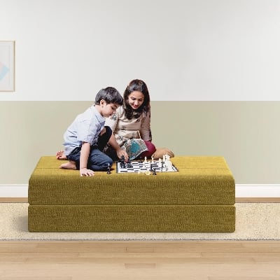Picture of REGAL Sofa Cum Bed-Yellow SCB-205-6-2-07(SEMI DOUBLE)(Febric-2120)
