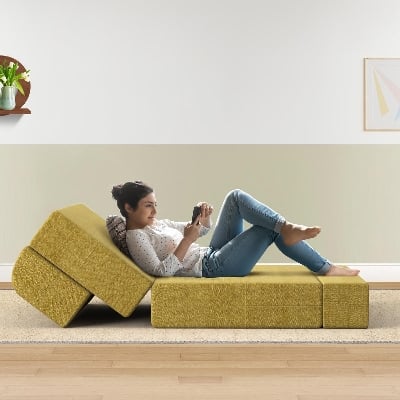 Picture of REGAL Sofa Cum Bed-Yellow SCB-205-6-2-07(SEMI DOUBLE)(Febric-2120)