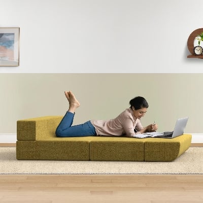 Picture of REGAL Sofa Cum Bed-Yellow SCB-205-6-2-07(SEMI DOUBLE)(Febric-2120)