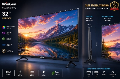 Picture of wingen 32'' double glass smart android tv WG32FL7H
