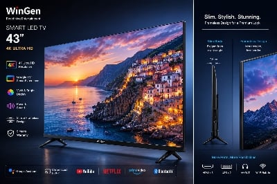 Picture of wingen 43'' smart android framless led tv WG43GS8H