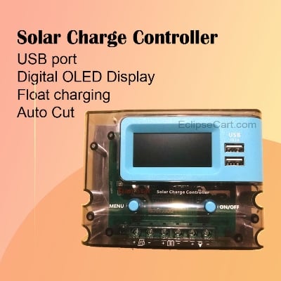 Picture of Solar Charge Controller 20A 12V 24V Auto USB Oled Display Eclipse Shop-Multicolor