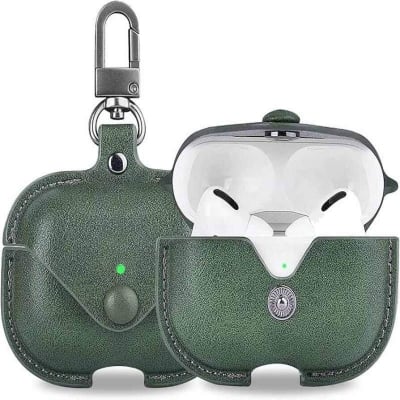 Picture of MODOS LOGICOS Apple Airpods 3 Case, PU Leather Case Compatible with Apple Airpods 3 / Airpods Pro Charging Case - Deep green