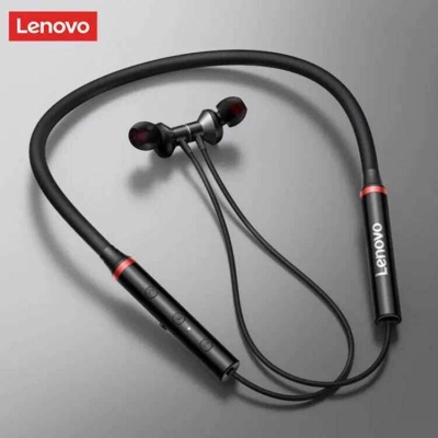 Picture of Lenovo HE05 Wireless In-Ear Neckband Earphones - Black - Black