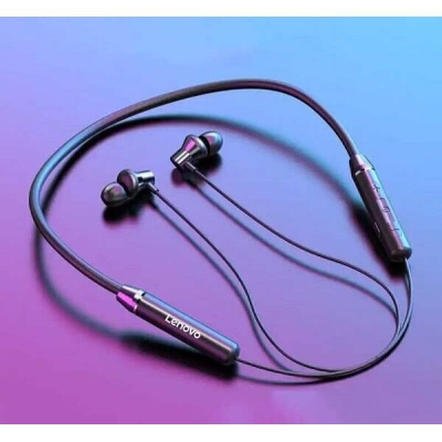 Picture of Lenovo HE05 Wireless In-Ear Neckband Earphones - Black Color - Black