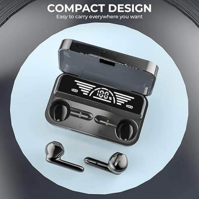 Picture of M29 Pro New Trending Fashion Headphones Tws Earbuds Bt 5.2 Mini Wireless Earbud Earphone With Flash Light - Bluetooth Headphone - Black