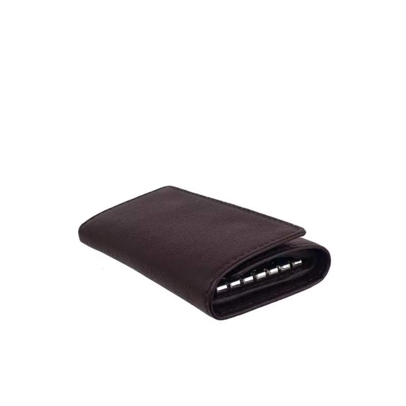 Picture of Key Ring Holder Button Design Black Wallet For Men Cow Leather Money Bag For Men