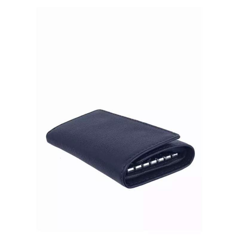 Picture of Key Ring Holder Button Design Black Wallet For Men Cow Leather Money Bag For Men