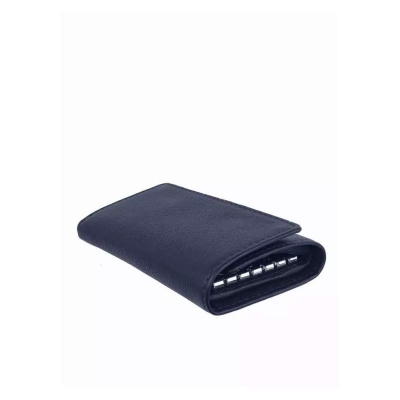 Picture of Key Ring Holder Button Design Black Wallet For Men Cow Leather Money Bag For Men
