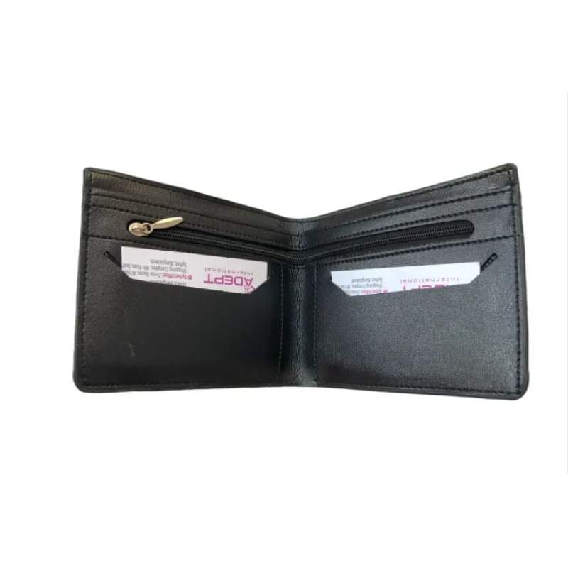 Picture of Premium 100% Genuine Cow Leather Trifold Money Bag For Men Men's High Quality 100% Cow Leather Coin Pocket Black Wallet For Men Elegant And Comfortable Stylish Export Quality Wallets Fashion Vintage Wallet Casual Male Wallet Multi-Card Slot