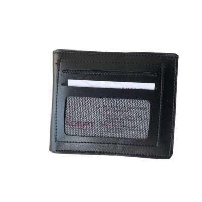 Picture of Premium 100% Genuine Cow Leather Trifold Money Bag For Men Men's High Quality 100% Cow Leather Coin Pocket Black Wallet For Men Elegant And Comfortable Stylish Export Quality Wallets Fashion Vintage Wallet Casual Male Wallet Multi-Card Slot