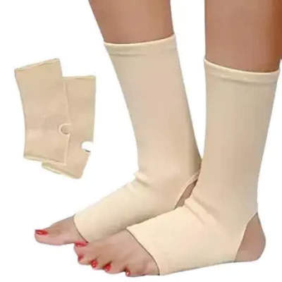 Picture of Anklet 1-Pair for playing football, Ankle Tubular Support (Free Size) - White