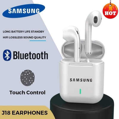 Picture of Samsung color I12 TWS Bluetooth earphones wireless earplugs frosted feel TWS stereo touch control - White