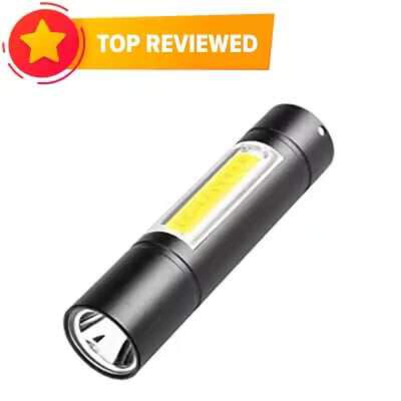 Picture of Rechargeable Flashlight Torch LED USB Portable Torch 3 Modes Mini Camping Lighting Torch Light - Black