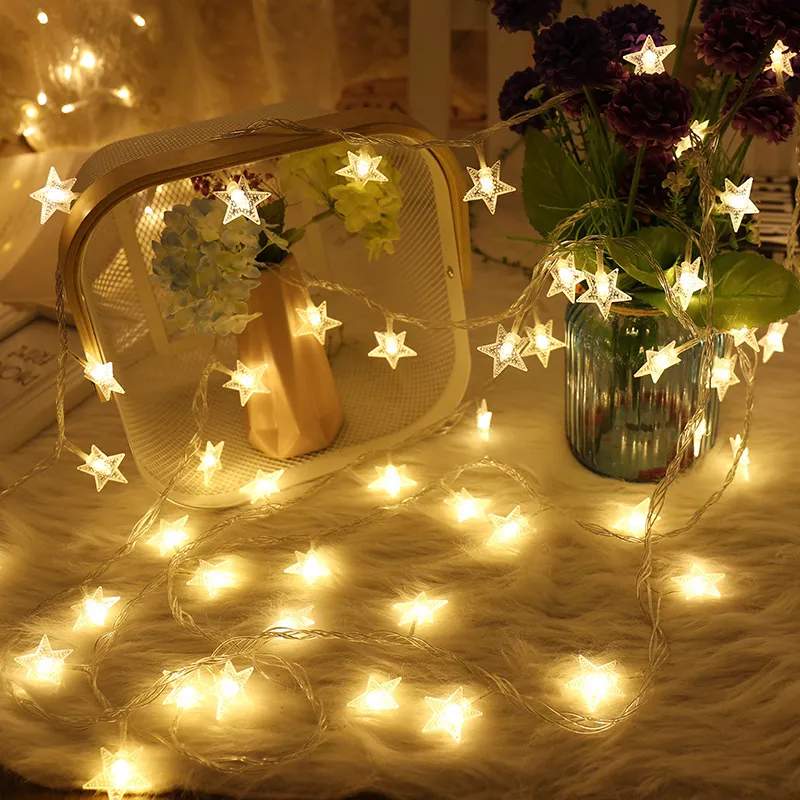 Picture of LED star lamp atmosphere lamp camping lamp ball lamp string birthday layout bedroom net red decorative small colored lamp wholesale - gold and ball