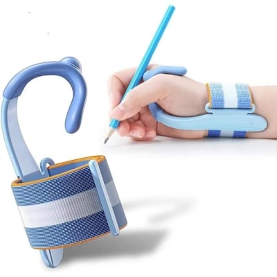 Picture of Manthan Pencil Gripper for Kids, Blue Pencil Holder for Kids, Writing Supplies, Ergonomic Pencil Holding Grip for Youngsters, Handwriting Aid Tool for School and Home Use - Multicolor