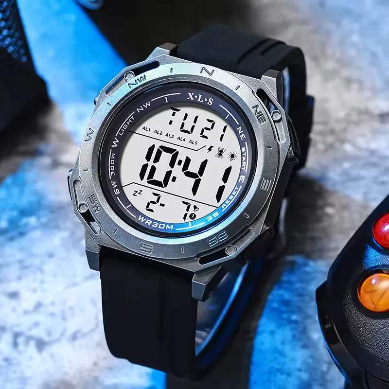 Picture of 2026 New Model Rubber Strap 50mm Digital Chronograph Alarm Sports Watch for Men