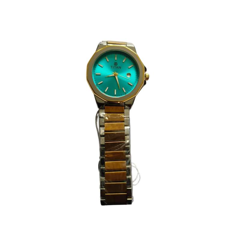 Picture of Titan Ladies Purple Radiance with Green Dial Silver & Rose Gold Metal Strap Watch for man - Multicolor