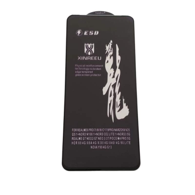 Picture of rainboo glass protector FOR model FOR REALME6 PRO/71/81/91/C17/9PRO/NARZO50/V25 Q5/1+NORD N100/1+NORD CE2 LITE/1+NORD3 5G REALME GT NEO2/GT NEO 3/3T/POCO M4 PRO 5G HOR X84G/X8A4G/X3014G/X4014G/90 LITE NOVA Y90 4G/G13 - Black