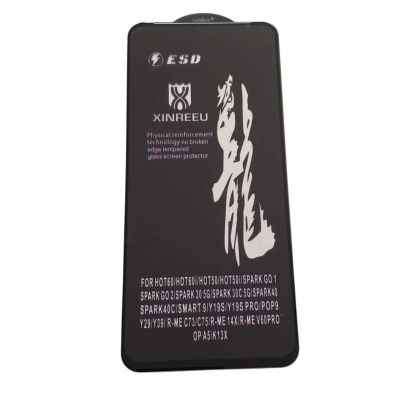 Picture of rainboo glass protector FOR model FOR HOT60/HOT601/HOT50/HOT50i/SPARK GO 1 SPARK GO 2/SPARK 30 5G/SPARK 30C 5G/SPARK40 SPARK40C/SMART 9/Y19S/Y19S PRO/POP9 Y29/Y39/R-ME C73/C75/R-ME 14X/R-ME V60PRO OP A5/K13X - Black
