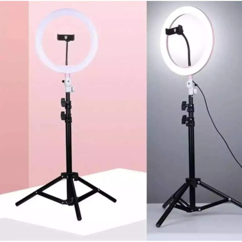 Picture of 10"Ring Light Photo Studio Camera Makeup 10"Ring Light Phones Video Live Light Lamp With Tripod For Canon Nikon - Ring Light - Black