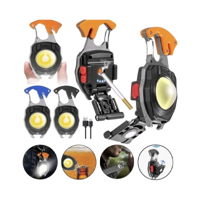 Picture of 6 In 1 Multifunctional Rechargeable Keychain Survival Light with Lighter GearUP SG-61 - Black