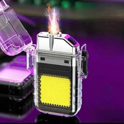 Picture of Rechargeable multifunctional keychain light, electric wire lighter, portable light, windproof lighter