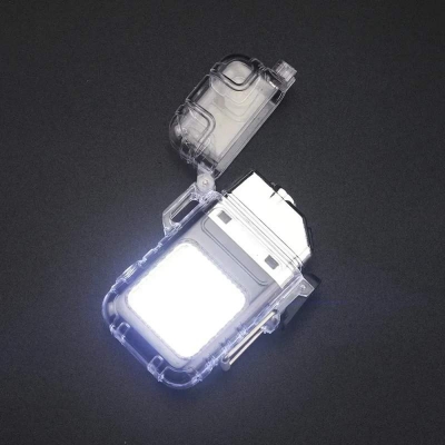 Picture of Rechargeable multifunctional keychain light, electric wire lighter, portable light, windproof lighter