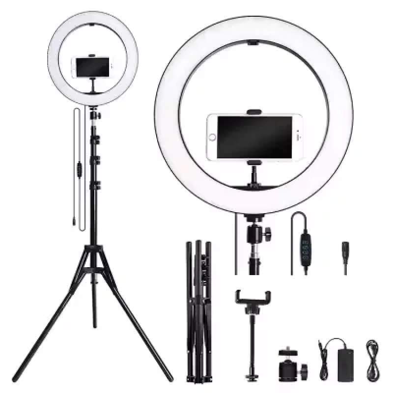 Picture of 14" MJ36 RGB LED soft ring light with stand for making video and photoshot - Black