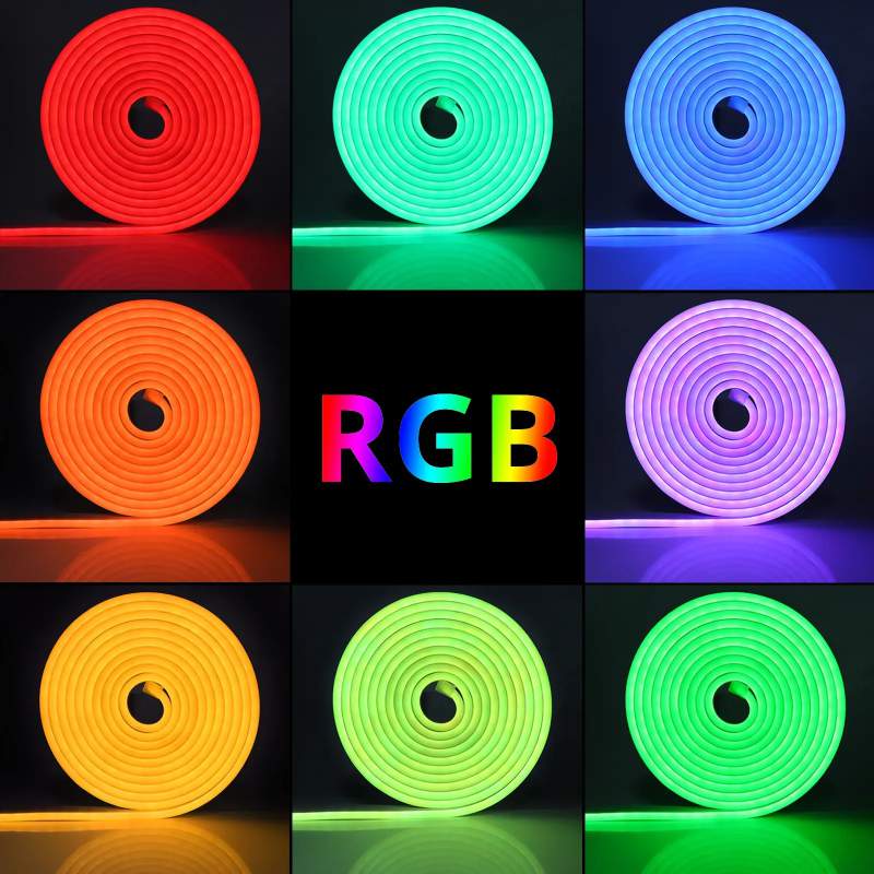 Picture of 5V USB RGB Neon LED Strip 5M RGB Neon Light work for Bluetooth or Tuya Smart Life APP Alexa and Remote control 5V USB RGB Neon LED Strip 5M RGB Neon Light work for Bluetooth or Tuya Smart Life APP Alexa and Remote control - Multicolor