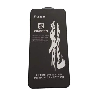 Picture of rainboo glass protector FOR model Xiaomi Redmi 15/Poco M7 4G/Poco M7+4G/RM NOTE 15R - Black