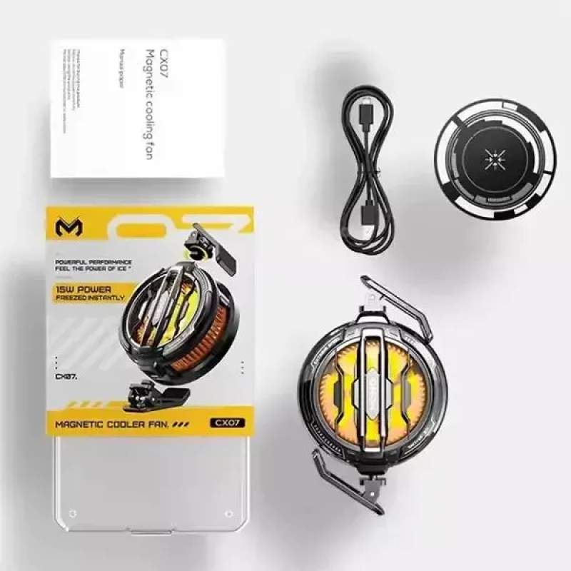 Picture of MEMO CX07 Magnetic Clip Semiconductor Ice Cooling Phone Cooler Mobile Phone Cooling Fan for Gaming - Multicolor