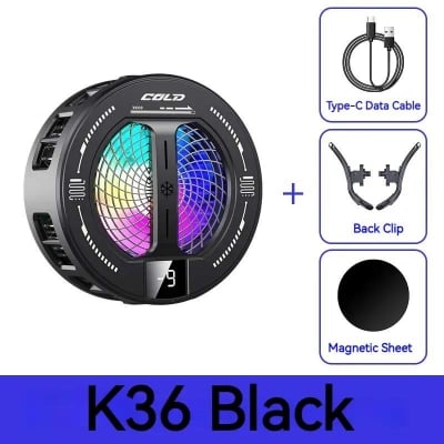 Picture of NEW Semiconductor Magnetic Clip Phone Cooler k36 with Digital Display Temperature RGB Lights Compatible for Iphone