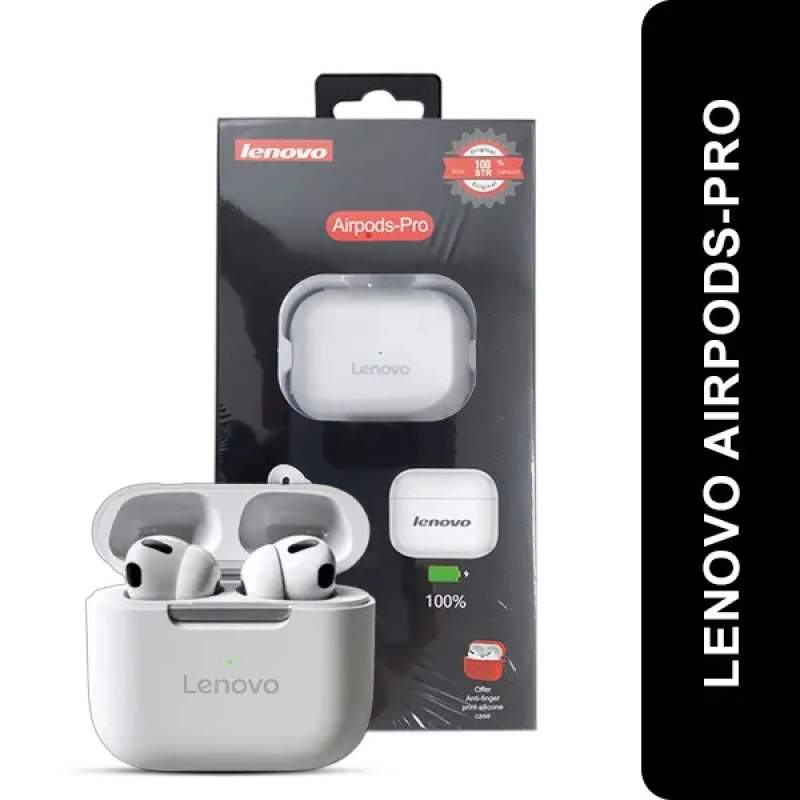 Picture of Lenovo Airpods-Pro Bluetooth Headphone With Silicone Case Cover - White