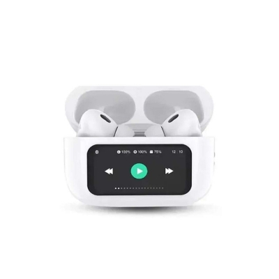 Picture of Airpods A9 Pro Touch Screen Display with ANC ENC TWS Earbuds - Black8+7