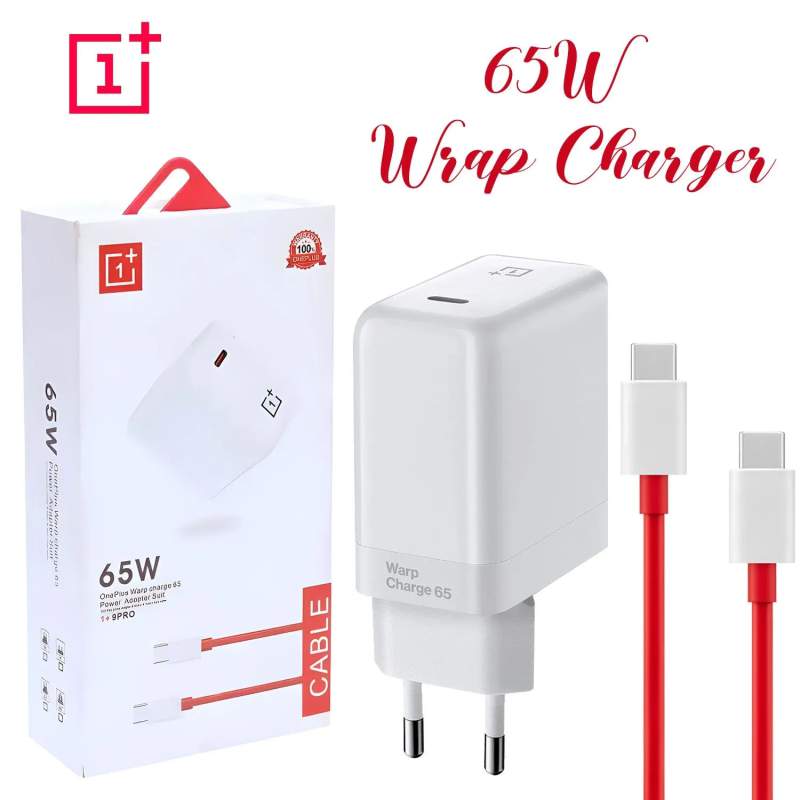 Picture of OnePlus 65W Super Fast Warp Charger (EU/US Pin) with Cable - White