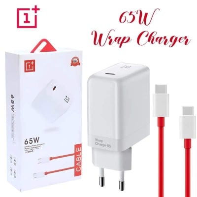 Picture of OnePlus 65W Super Fast Warp Charger (EU/US Pin) with Cable - White