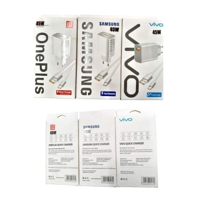 Picture of 45 W Type C Fast Charger Original premium quality for vivo/Samsung /oneplus