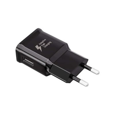 Picture of Original Charger for EP-TA200 for Samsung Galaxy A16 A15 A14 A13 A53 A52s A54 A55 A42 A34 A33 A71 A72 M53 M23 M13 S8+ S9Plus S10 S10e No Charging Cables Included) with cloth Cleaning Shlok - Black
